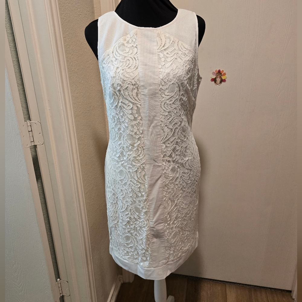 Vince Camuto White Halter Sheath Mini Bodycon Dress
